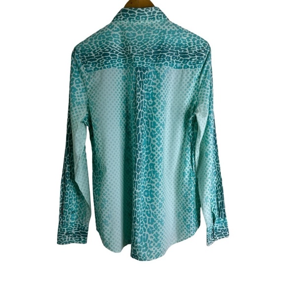 Equipment Femme Ombre Green Animal Print Top – Size Large - Picture 6 of 9